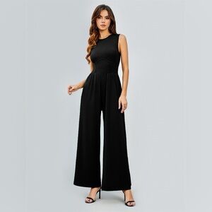 Cider Wide-Leg Jumpsuit - Black - Size Large